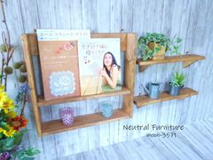木製 3段 ラダーラック 木組み ハンドメイド オークカラー - メルカリ