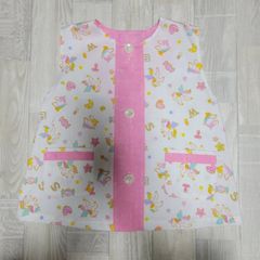 120サイズ ラメ入り ゆめかわ ユニコーン 袖なしスモック 切替あり