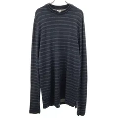 ARMANI COLLEZIONI アルマーニコレッツォーニ ボーダー柄 長袖 オーバーサイズ ニット XL ネイビー トップス メンズ 古着