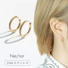 nei/nor ピアス レディース フープピアス ピアス フープ 金属アレルギー対応 ゴールド 【Nei/nor】（ネイナー） 316L ステンレス PVD【nnp-0059】【ピアス】