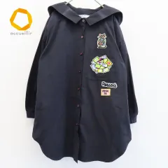 PERSON'S パーソンズ シャツ チュニック ロゴ パッチワーク フーディー 851101iのサムネイル
