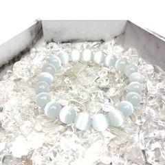 キャッツアイ(ホワイト) パワーストーン ブレスレット (シンプル) メンズ・レディース　男性・女性　数珠ブレス 開運 [23]