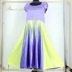 フラダンス 衣装 ワンピース ドレス パープル系 Ange フラ ダンス 光沢 紫 黄 華やか ハワイアン アロハ 華やか 明るい 上品 シンプル イエロー系