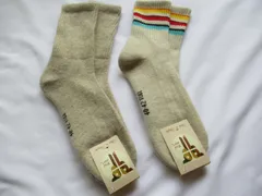 モンゴルオルガニック100%シープウールソックス(サイズ25-27)2足セット