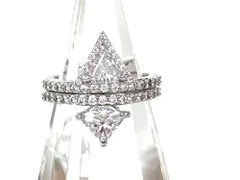 スワロフスキー　SWAROVSKI　クリスタル　Ortyx　リング　二連リング　指輪　サイズ刻印:52/実寸11号　シルバーカラー　送料無料