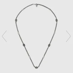 エナメル インターロッキングG スリムネックレス