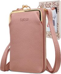 [Kugusa] てるぽっけ スマホポーチ レディース スマホショルダー スマホポシェット お財布ショルダー がま口 財布 斜め掛け （日本企画）【アッシュピンク】