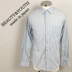 日本製 ビューティー＆ユース ユナイテッドアローズ ストライプシャツ S ライトブルー