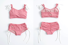Tinkerbell set（ティンカーベル セット）｜Lenique polewear（レニーク　ルニーク）Pink（ピンク／桃色）　ポールダンスウェア　かわいい　おしゃれ　レッスン着　大人　韓国ウェア　水着　エアリアル　シルク