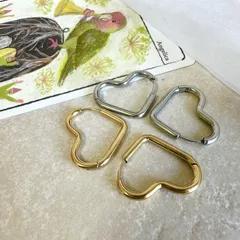 ピアス 両耳用 ワンタッチピアス ハート シンプル ステンレス ガーリー シンプル カジュアル レディース ジュエリー 大人 大人かわいい デイリー 上品 きれいめ 韓国アクセサリー 370p シースキー【seasukii】