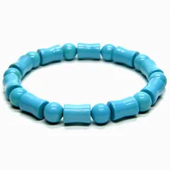天然ターコイズ　デザインブレスレット [NO.6]　　☆パワーストーン　高品質