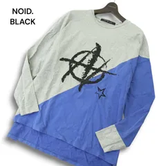 21AW★ NOID. BLACK ノーアイディー スター★ アナーキズム 切替 プリント BIG 長袖 カットソー ロンTシャツ Sz.1 メンズのサムネイル