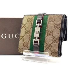 【佇まいで語るセンス】　GUCCI グッチ 2つ折り財布 ジャッキー金具 シェリーライン GGキャンバス レディース　ブラウン 05474/1147
