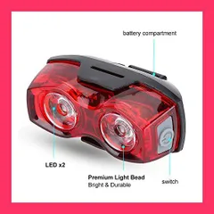 Eboxer テールライト 自転車 テールライト LED自転車テールライト 3種類のモード 超輝い 電池式