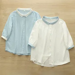 未使用 高密度オックスストライプバックジップブラウス Scye