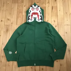 ホワイト タイガー パーカー Mサイズ グリーン a bathing ape BAPE Tiger full zip hoodie エイプ ベイプ アベイシングエイプ