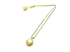 ■美品■ NINA RICCI ニナリッチ パール ラインストーン ネックレス ペンダント アクセサリー レディース ゴールド系 DF1499