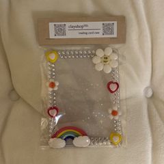 【在庫商品】フラワーニコちゃんと虹のきらきらトレカケース✨　B8/トレカケース/クレイデコ/硬貨ケース/韓国/オタ活