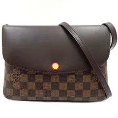 LOUIS VUITTON ルイヴィトン ダミエ トワイス ショルダーバッグ N48259 ブラウン/レッド byレディース