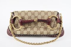 GUCCI グッチ ホースビット チェーンバッグ GGキャンバス ショルダー