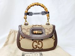 グッチ バンブー1947 ジャンボGG 675797 ショルダー ハンドバッグ 斜め掛け GUCCI