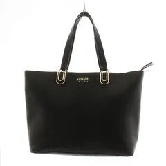 アルマーニ ジーンズ ARMANI JEANS アルマーニジーンズ トートバック ハンド ロゴ レザー ゴールド金具 黒 ブラック ■GY18 /MQのサムネイル