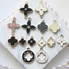 【14個】フラワー系 アソート チャーム パーツ カン付き ジュエリー 手芸材料 デコ ピアス ネックレス イヤリング 部品 材料 資材 ハンドメイド材料 金属チャーム ゴールド パーツ 服飾メタルパーツUVレジン クラフトピアス イヤリング  材料 資材