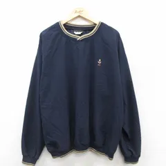 XL/古着 長袖 ジャケット メンズ 90s 花 大きいサイズ クルーネック 紺他 ネイビー 25oct11 中古 アウター ジャンパー ブルゾン