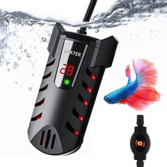 水槽 ヒーター 小型 50W 水温管理 熱帯魚 ヒーター LED温度表示 15℃-34℃温度調整 過熱保護 安全加熱 省エネ 縦横設置 熱帯魚/観賞魚/亀対