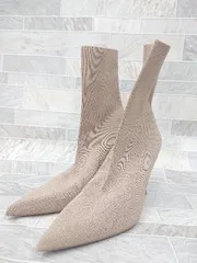 ■ ⊇ ZARA ザラ ショート ソックス ヒール ブーツ サイズ37 モカ系 レディース E  【1507010008426】