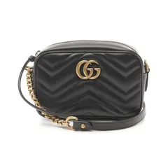 グッチ GUCCI ショルダーバッグ GGマーモント キルティング ミニバッグ 448065DTD1T1000 ブラック レザー GGマーモント キルティングミニバッグ レディース 新品