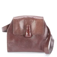 PRADA◇プラダ アリゲーター ポーチ クラッチバッグ ワニ革 レザー 茶 PRADA◇プラダ アリゲーター ポーチ クラッチバッグ ワニ革