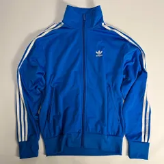 adidas トラックジャケット　ファイヤーバード　刺繍ロゴ　ブルー