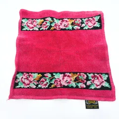 フェイラー　FEILER ハンカチ　ハンドタオル　花　フラワー　レッドピンク系　赤　コットン