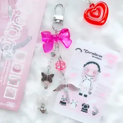 ビーズキーホルダー　オーダー　韓国　硬質ケースデコ　ハートシェイカー　レジンデコ