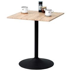 新品 萩原(Hagihara) ダイニングテーブル カフェテーブル ダイニング 食卓 【木目調天板×スチール脚】 正方形 角型 インダストリアル 幅60 ナチュラル LT-4919NA