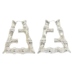 FENDI (フェンディ) BANBOO FF MOTIF PIERCED EARRINGS バンブーFFモチーフピアス シルバー レディースのサムネイル