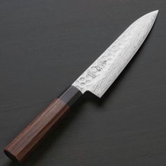 【一心刃物】 包丁 和牛刀 180mm 45層ダマスカス AUS10 ステンレス 槌目模様 紫檀柄 送料無料 ギフトラッピング対応 is51