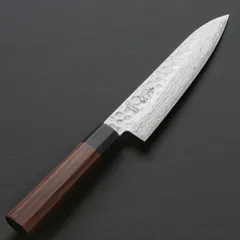 森本光一作　和牛刀 切付 黒打 包丁　8寸　白ニ鋼　ウェンジ白水牛八角柄 森本光一作 和牛刀 黒打 包丁 8寸 白ニ鋼 紫檀白水牛八角柄