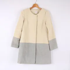 アーバンリサーチ ノーカラーコート ストレッチ 無地 アウター センスオブプレイス レディース 38サイズ ベージュ URBAN RESEARCH 【中古】