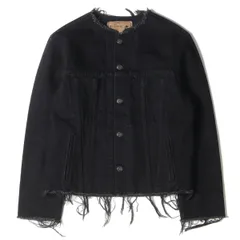 美品 orslow オアスロウ ジャケット サイズ:L IMAZINE別注 カットオフ加工ノーカラーデニムジャケット Gジャン 仲津3 ブラック 黒 アウター ブルゾン コラボ 日本製のサムネイル