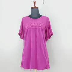 pas de calais　38 サイズ　チュニック　ピンク系　日本製　レース　ドロップショルダー　パドカレのサムネイル