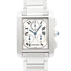 2024年最新】カルティエ タンクフランセーズ クロノリフレックス 腕時計 メンズ ウォッチ ホワイト ステンレス W51001Q3 中古  残価据置型クレジット月々5