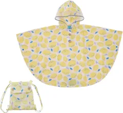 【メール便配送】【レモン 83364】kukka hippo クッカヒッポ レインポンチョ 90cm 反射プリント＆お名前ネーム付き(レインウェア レイン ポンチョ キッズ こども 子ども 子供 カッパ かっぱ おすすめ 人気 ブランド 2歳 梅雨)