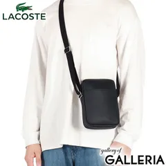 ラコステ ショルダーバッグ メンズ LACOSTE ブランド 軽い 軽量 小さい 斜めがけバッグ ミニショルダー バッグ 縦型 黒 おしゃれ NH4422HC ブラック