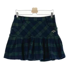 サイズ：L CALLAWAY キャロウェイ  プリーツ切替 ストレッチスカート チェック柄 ネイビー系 [240101415227] ゴルフウェア レディース ストスト