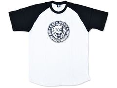 ライオンマーク ラグランTシャツ（ホワイト×ブラック）　新日本プロレス