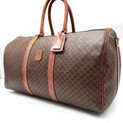 ✨良品✨ CELINE セリーヌ マカダム柄 ハンドバッグ ボストンバッグ トリオンフ レザー 革 pvc ブラウン 茶色 ユニセックス 男女兼用 メンズ レディース