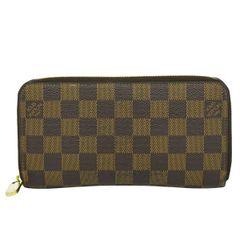 本物 ルイヴィトン LOUIS VUITTON LV ジッピーウォレット ダミエ エベヌ 長財布 ブラウン N60015 ビトン 財布 ウォレット 中古 【フォロー割】