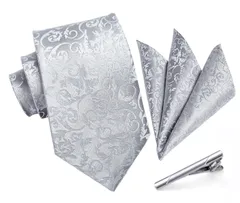 【在庫処分】タイクリップ 3点セット 幅8.5cm チーフ メンズ ブランド ネクタイ ギフト ボックス付き シルバー 冠婚葬祭 結婚式 婚礼用 礼服用 A3-01 紳士用 新郎 [HISDERN] 12柄